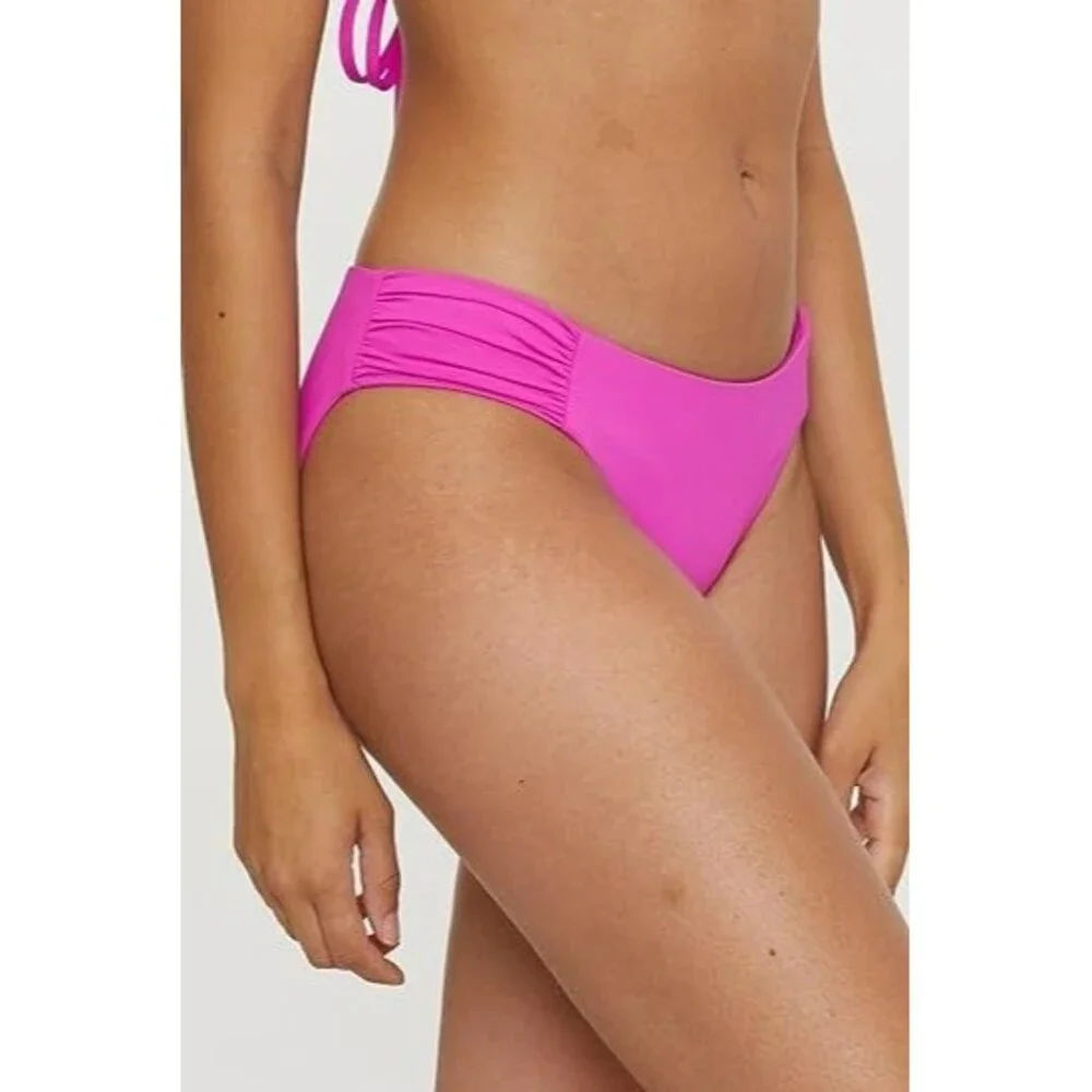 BECCA Muse Bikini Bottom XL Vivid Pink Cheeky Coverage Swimwear American Fit